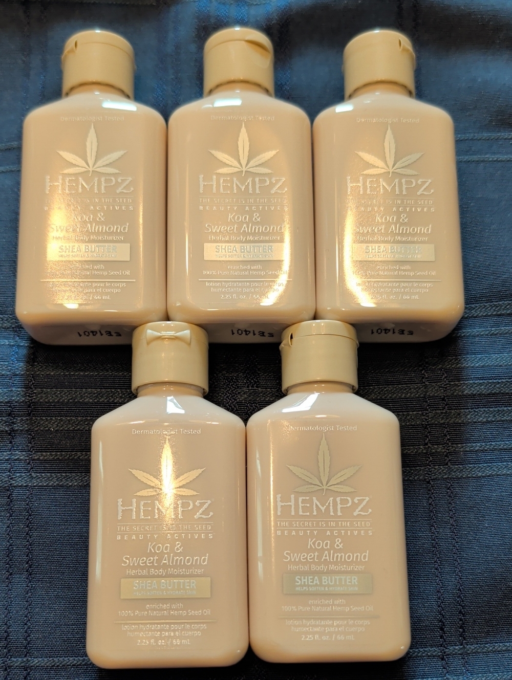 5 Hempz Koa & Sweet Almond Herbal Body Moisturizer Bottles 2.25 oz Each